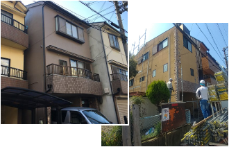 三階建ての家の外観