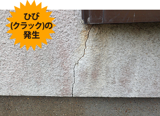 ひび(クラック)の発生