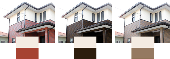 実際のお住まいの外観での明度対比