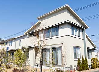 モルタル外壁の住まいの外観