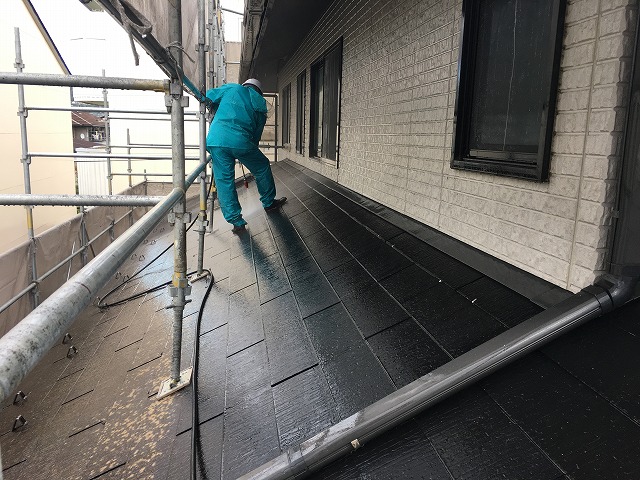 一階の屋根洗浄