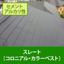 スレートの屋根